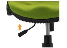HEIGHT ADJUSTMENT The height of the chair is easily adjusted by pushing up or down the lever.